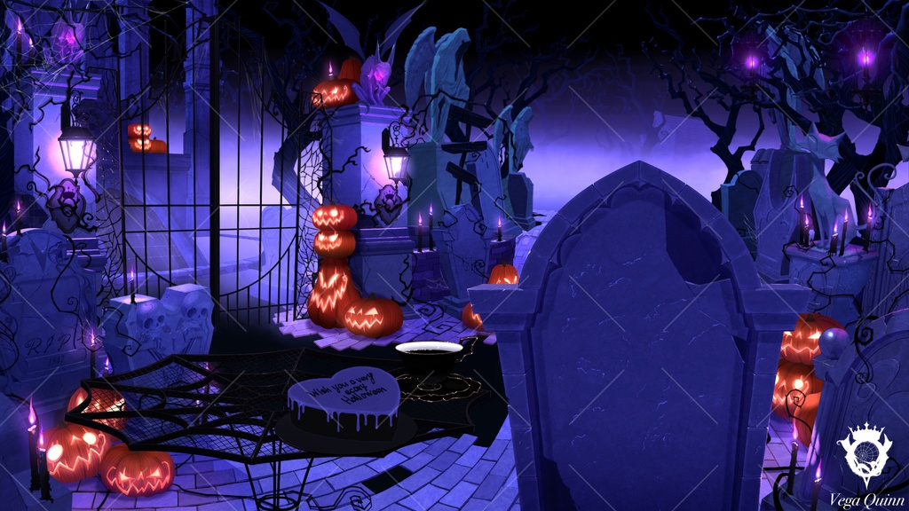 【動く配信背景】-CEMETERY-【Vtuber様向け】