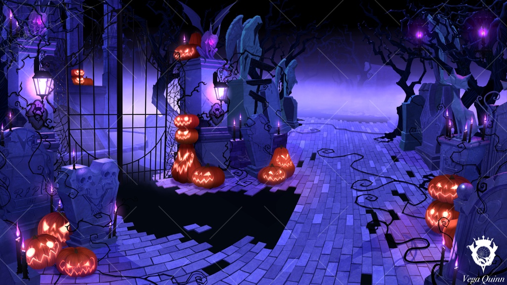 【動く配信背景】-CEMETERY-【Vtuber様向け】