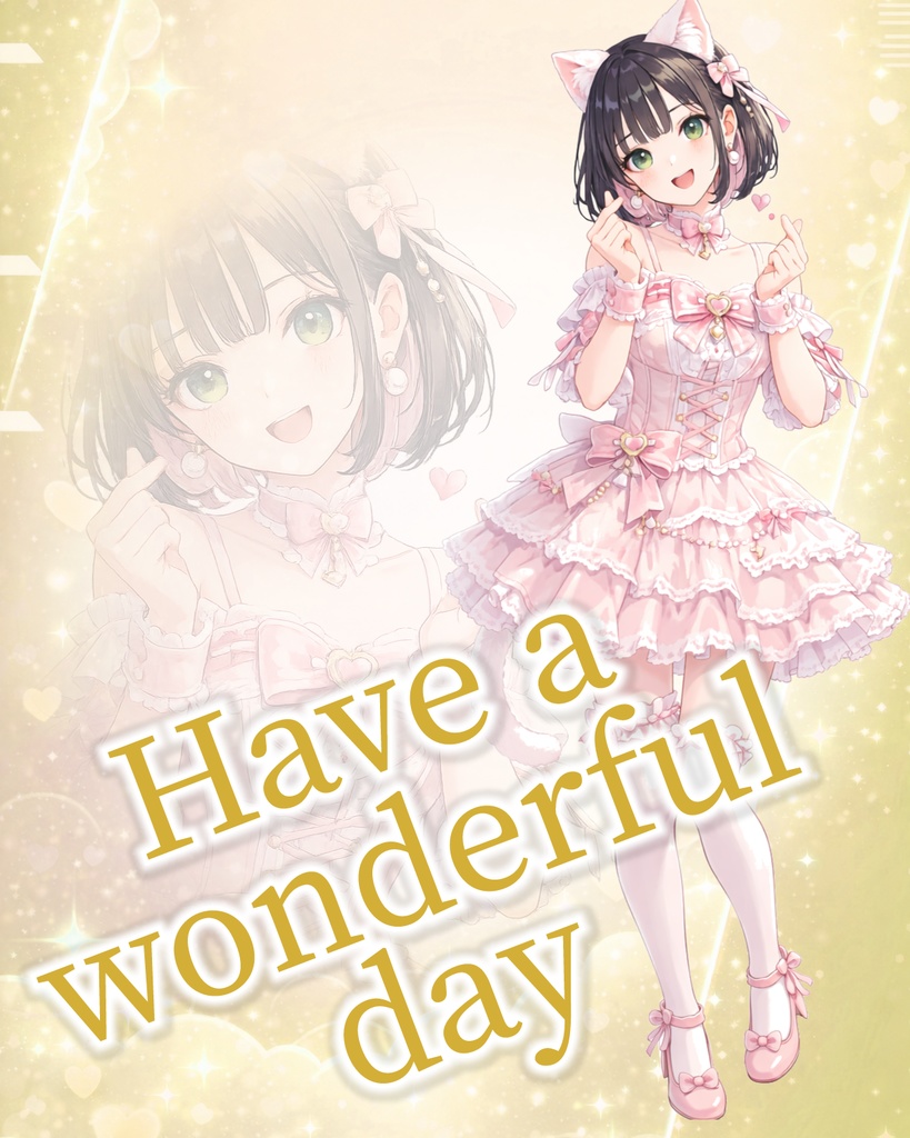 きらめくハートの背景素材