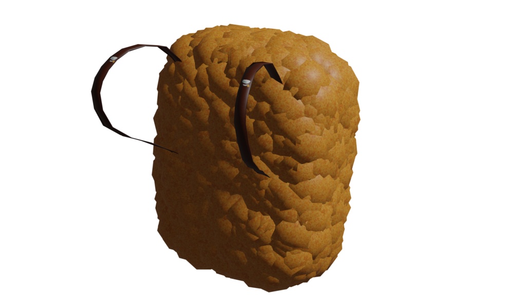 歩くシズル感!ビッグカツバッグ-ふわふわver(3Dモデル)