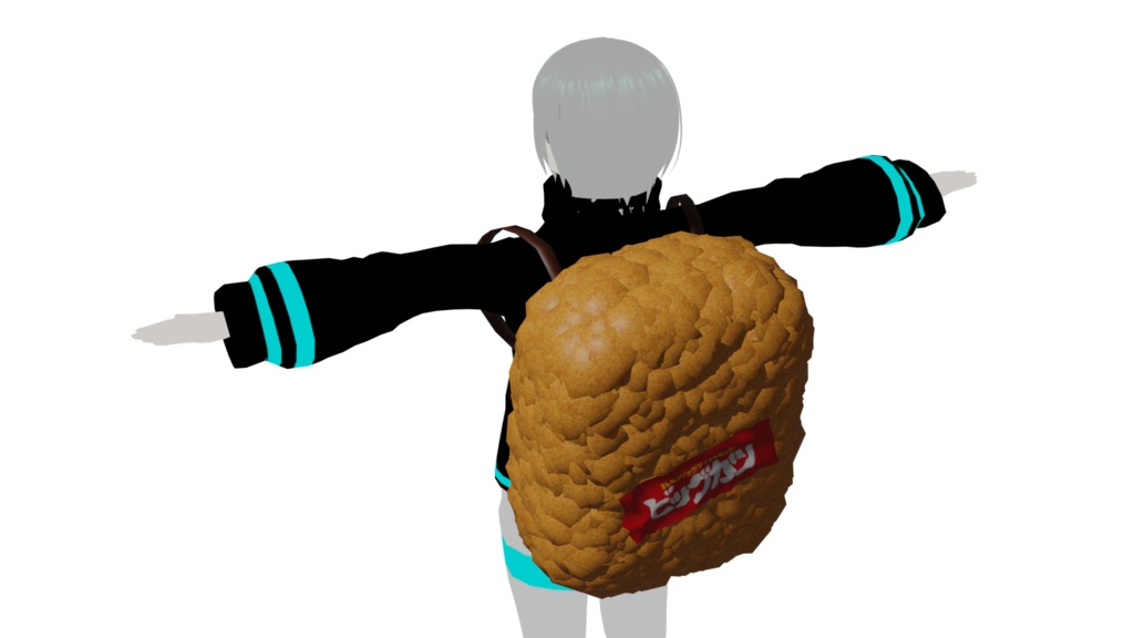 歩くシズル感!ビッグカツバッグ-ふわふわver(3Dモデル)