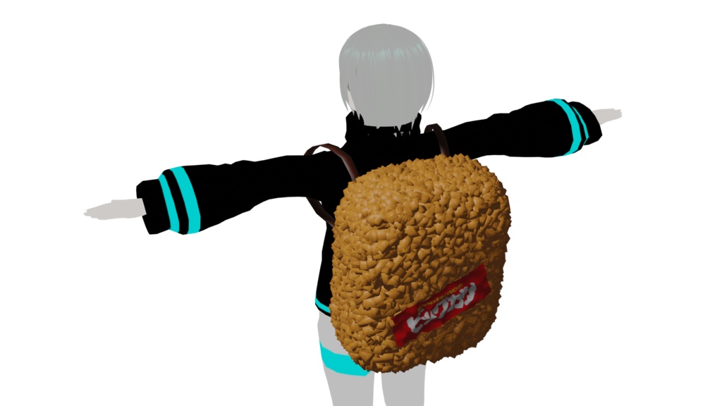 歩くシズル感!ビッグカツバッグ-サクサクver(3Dモデル)