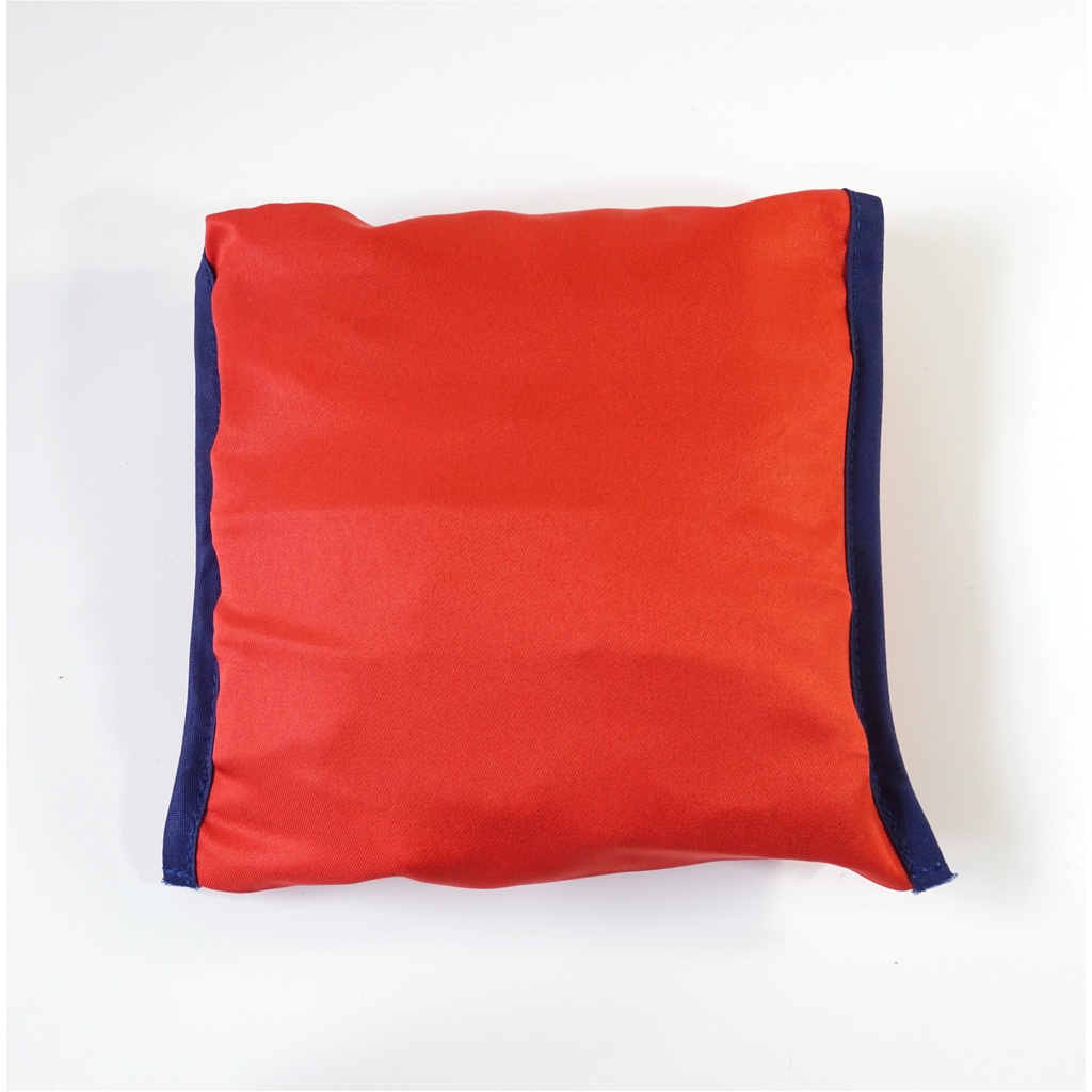 【赤色バティック】エスニック風文鳥の折りたためるエコバッグ