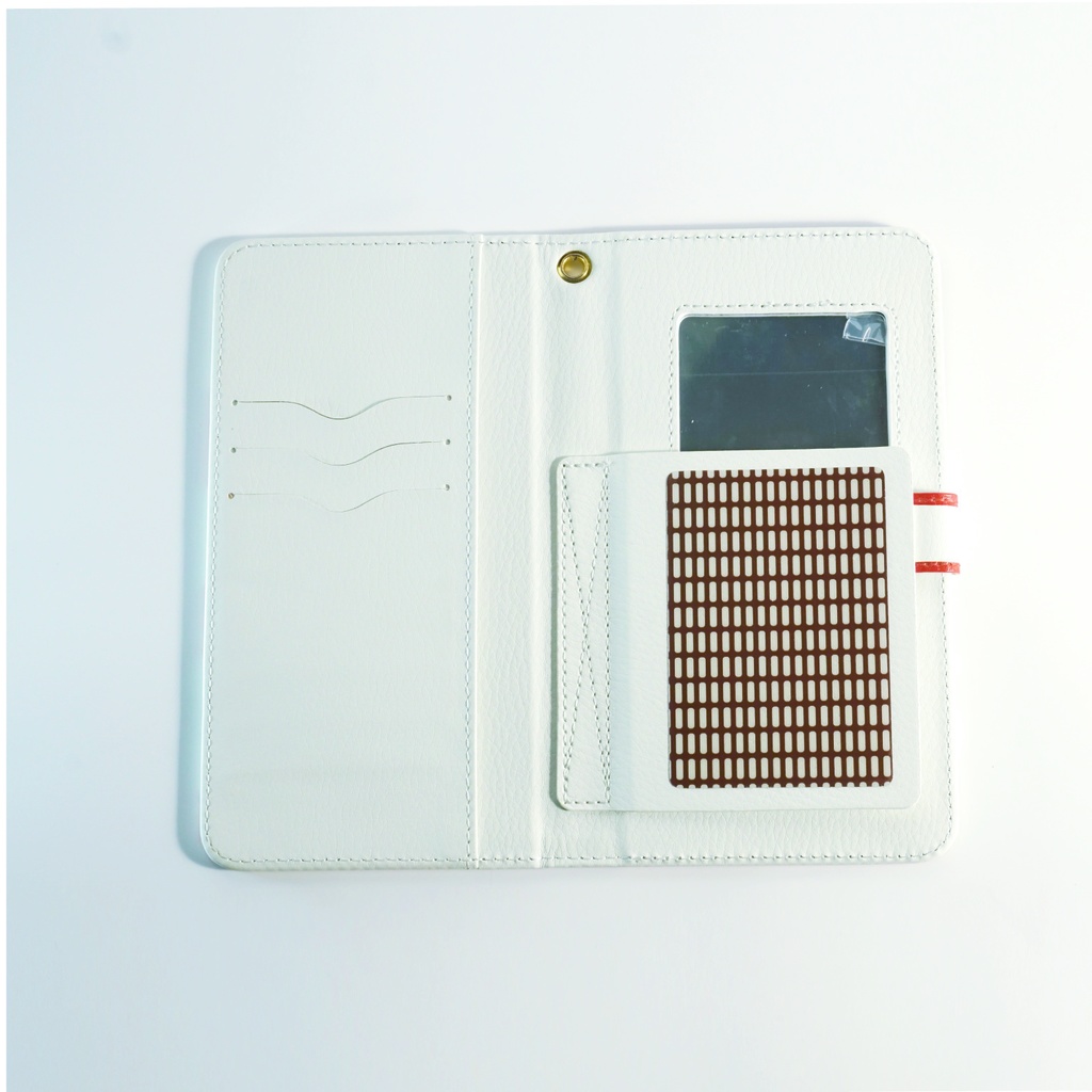 エスニック文鳥パターンの手帳型スマホケース(Lサイズ)