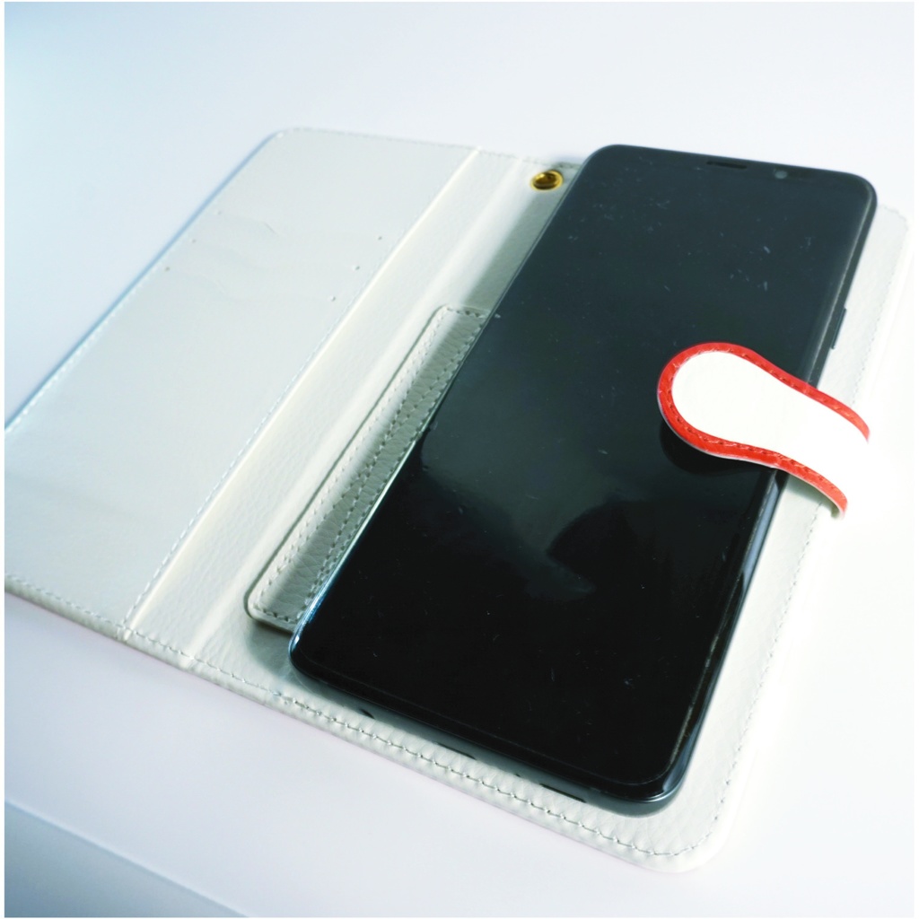 エスニック文鳥パターンの手帳型スマホケース(Lサイズ)