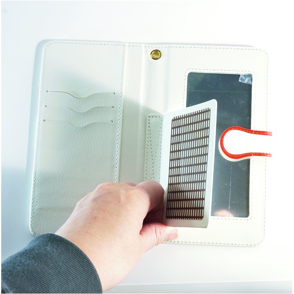 エスニック文鳥パターンの手帳型スマホケース(Lサイズ)