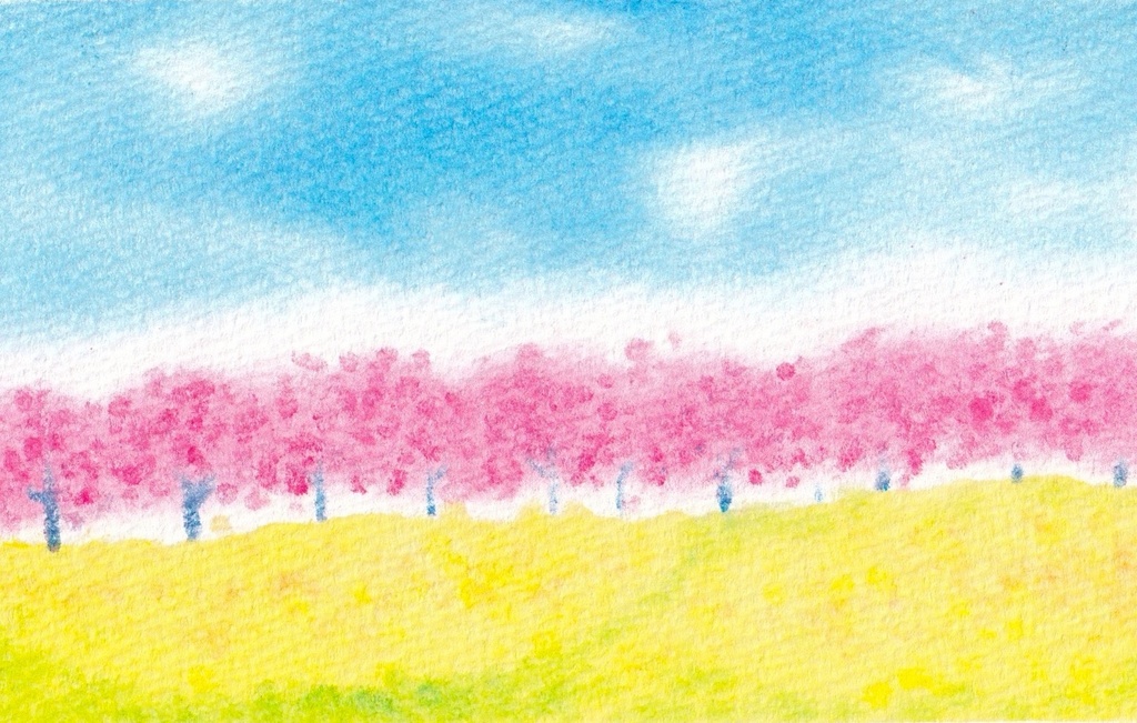 034春の風景画★★【黄/桃/青】