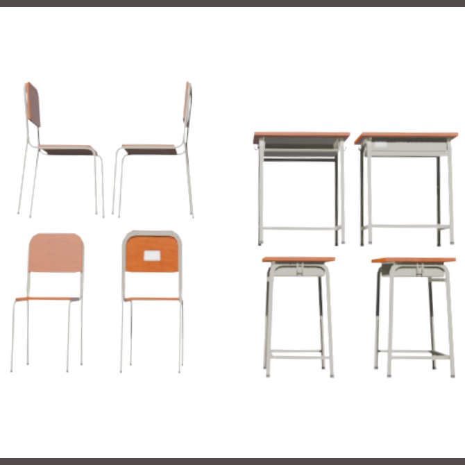 【3D】机・椅子セット