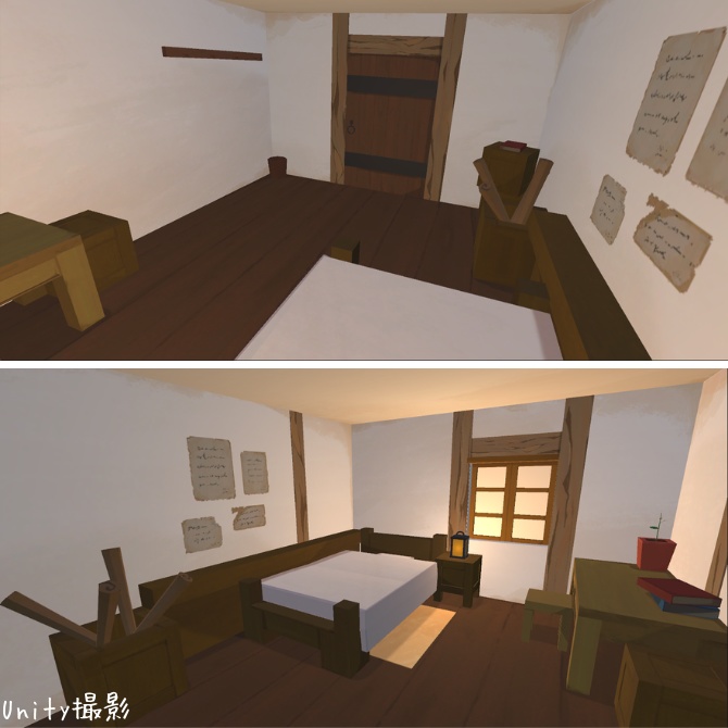 【3D】冒険者の宿屋セット|ローポリ室内家具パック(Unity対応)