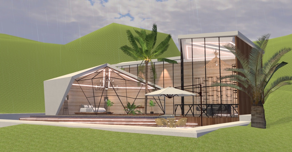 WARUDO(standard) ENVIRONMENT - W007 VILLA THE HILL(in the rain)