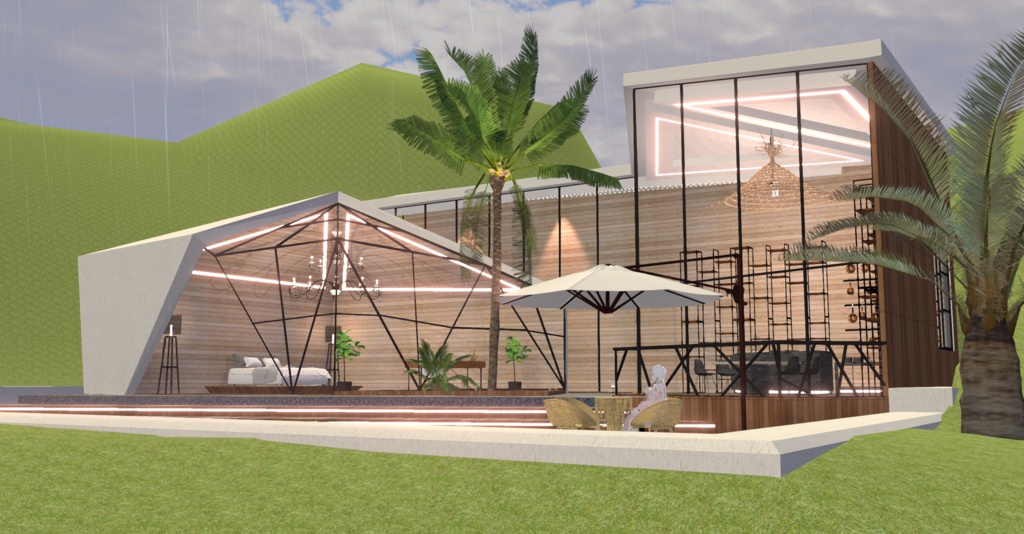 WARUDO(standard) ENVIRONMENT - W007 VILLA THE HILL(in the rain)