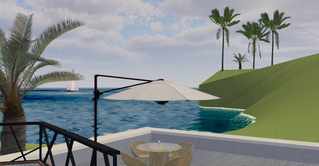 WARUDO(standard) ENVIRONMENT - W007 VILLA THE HILL(in the rain)