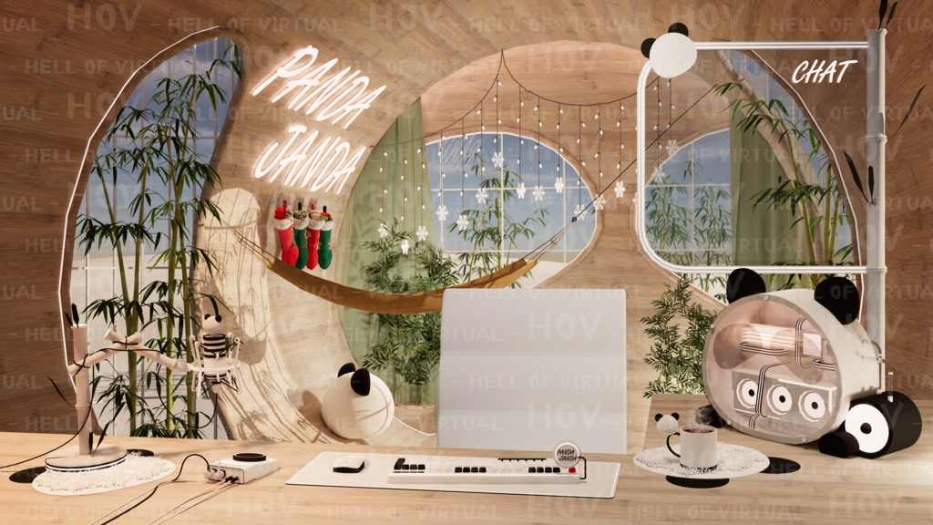 (4K)2D BACKGROUND for LIVE STREAMING - F001 PANDA JANDA(sleeping)