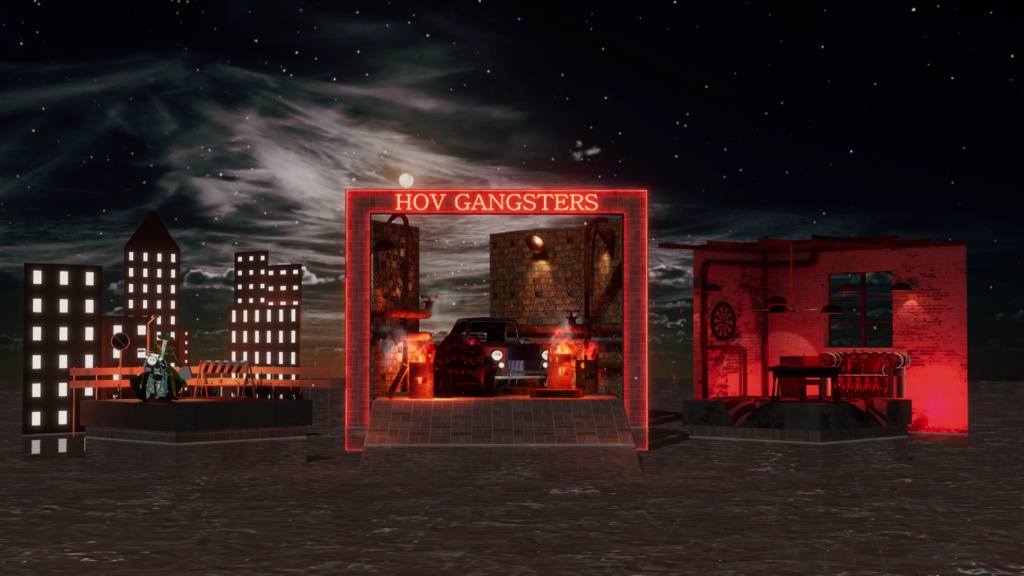 WARUDO(PRO/STANDARD) SHOWCASE ENVIRONMENT - V005 GANGSTERS SET SET 3in1