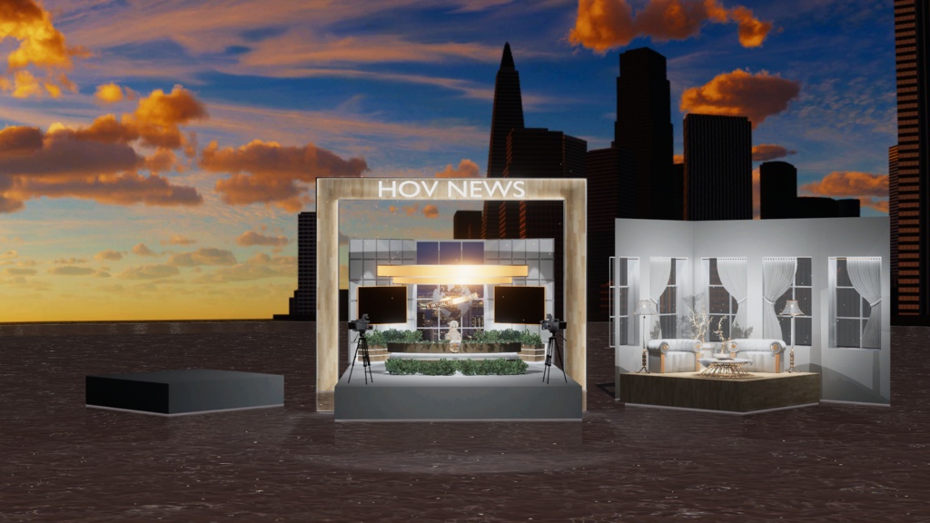 WARUDO(PRO/STANDARD) SHOWCASE ENVIRONMENT - V007 HOV NEWS SET 3in1