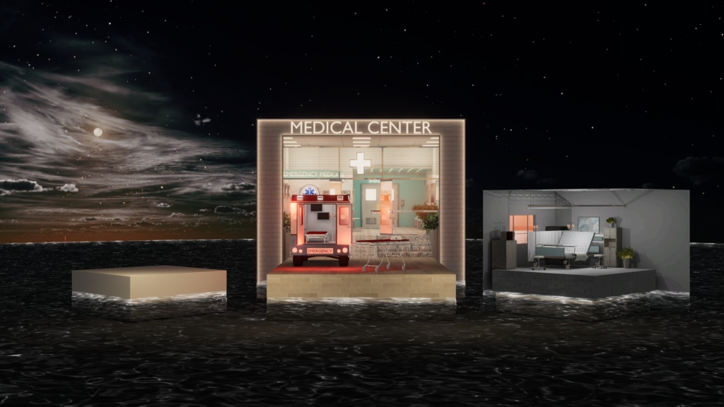 WARUDO(PRO/STANDARD) SHOWCASE ENVIRONMENT - V012 MEDICAL CENTER SET 3in1