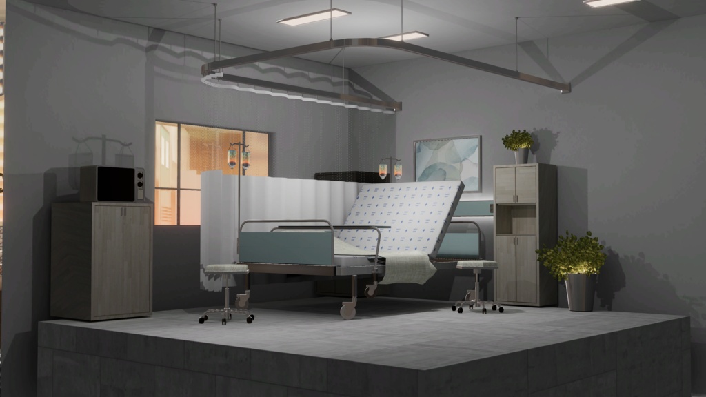 WARUDO(PRO/STANDARD) SHOWCASE ENVIRONMENT - V012 MEDICAL CENTER SET 3in1