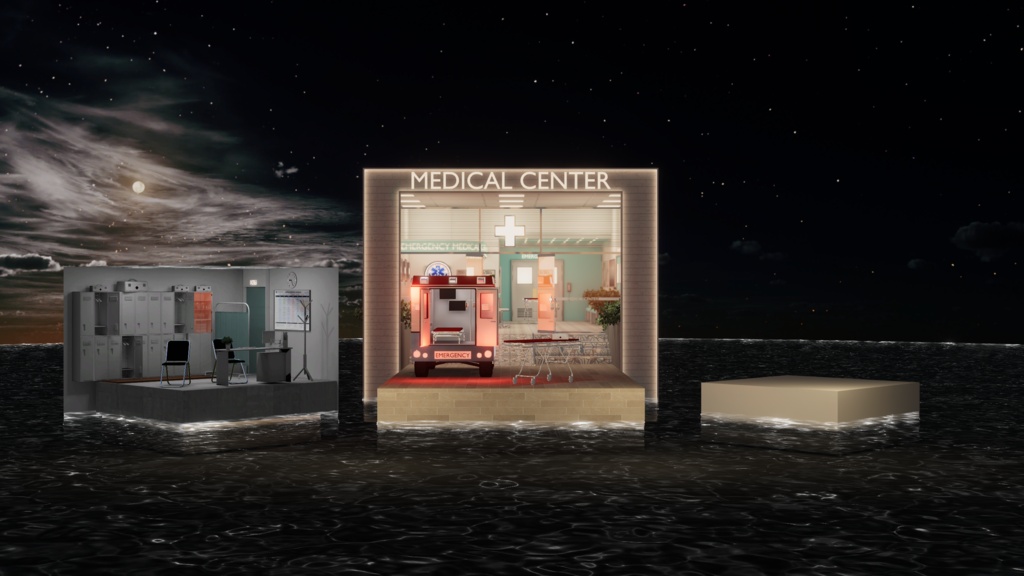 WARUDO(PRO/STANDARD) SHOWCASE ENVIRONMENT - V012 MEDICAL CENTER SET 3in1