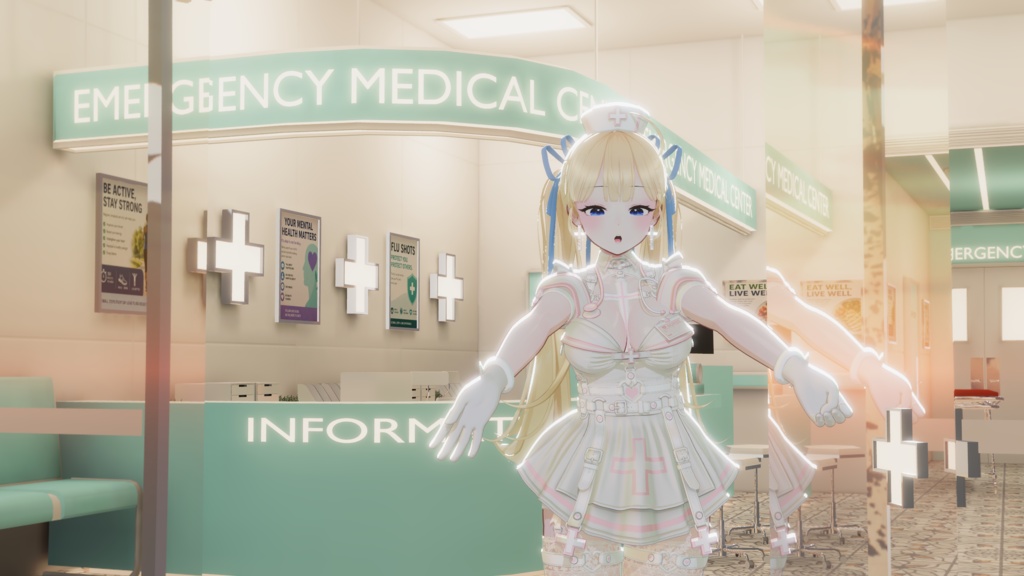 WARUDO(PRO/STANDARD) SHOWCASE ENVIRONMENT - V012 MEDICAL CENTER SET 3in1