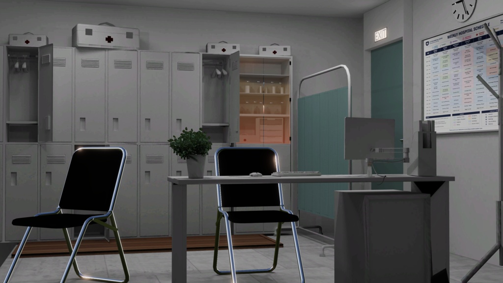 WARUDO(PRO/STANDARD) SHOWCASE ENVIRONMENT - V012 MEDICAL CENTER SET 3in1