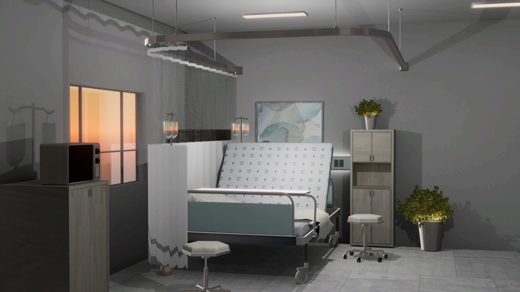 WARUDO(PRO/STANDARD) SHOWCASE ENVIRONMENT - V012 MEDICAL CENTER SET 3in1
