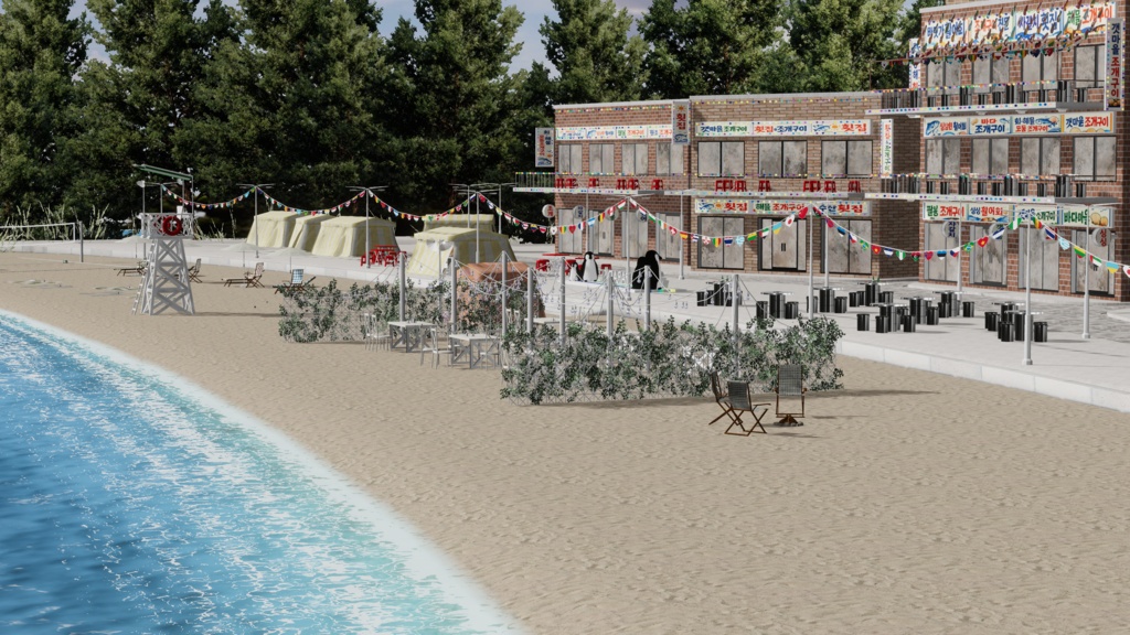 WARUDO와루도(PRO/STANDARD) ENVIRONMENT W071-HOV THE BEACH 2in1 SET