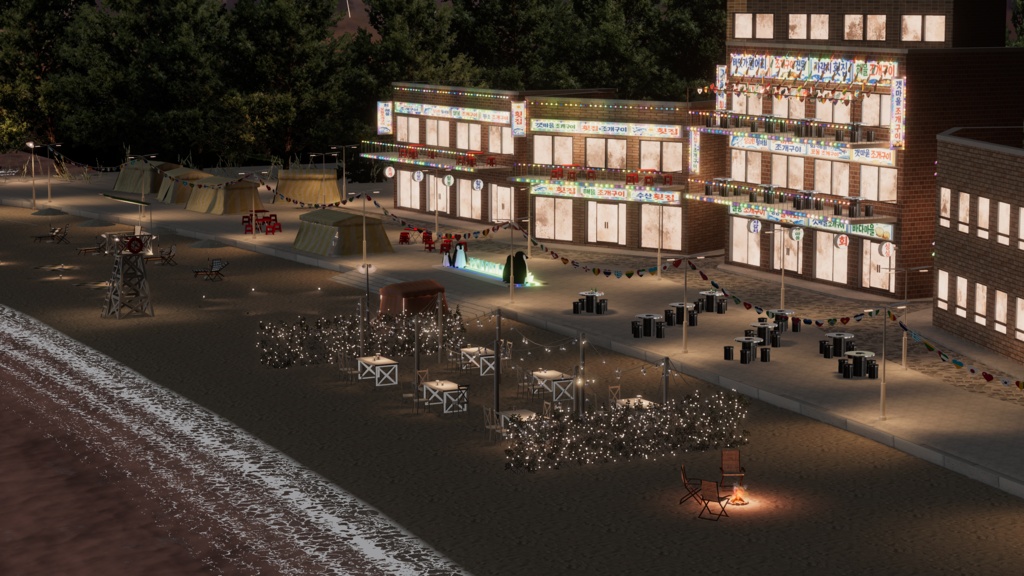 WARUDO와루도(PRO/STANDARD) ENVIRONMENT W071-HOV THE BEACH 2in1 SET