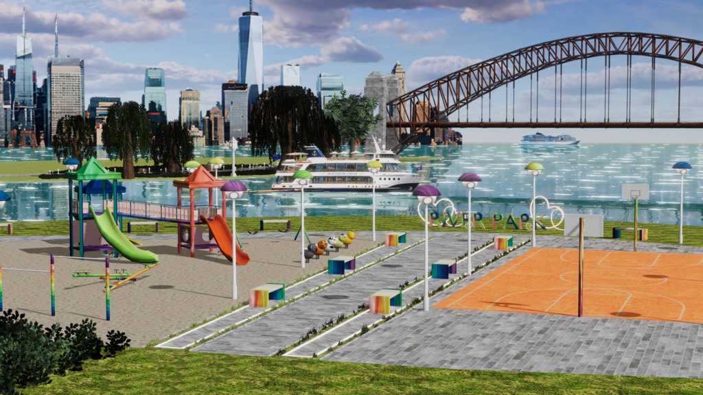 WARUDO와루도(PRO/STANDARD) ENVIRONMENT W082-HOV RIVERPARK (spin) 2in1 SET