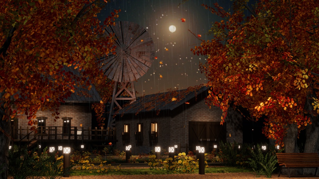 WARUDO와루도(PRO/STANDARD) ENVIRONMENT W087-HOV AUTUMN CABIN w.rain 2in1 SET