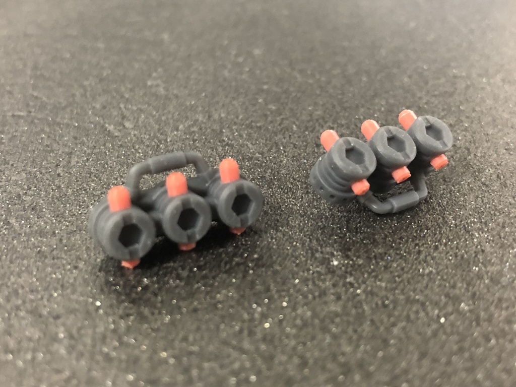 ミサイルポッド04 (2個) スレートグレー/赤茶