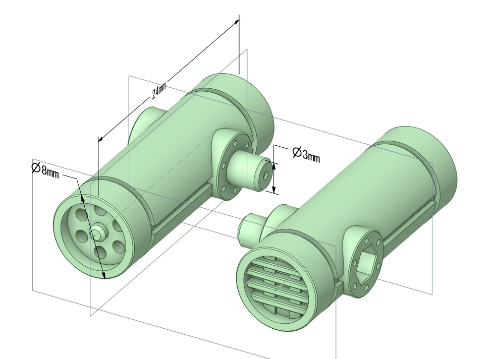 ミサイルポッド05 (8x24㎜ 2個) 赤茶