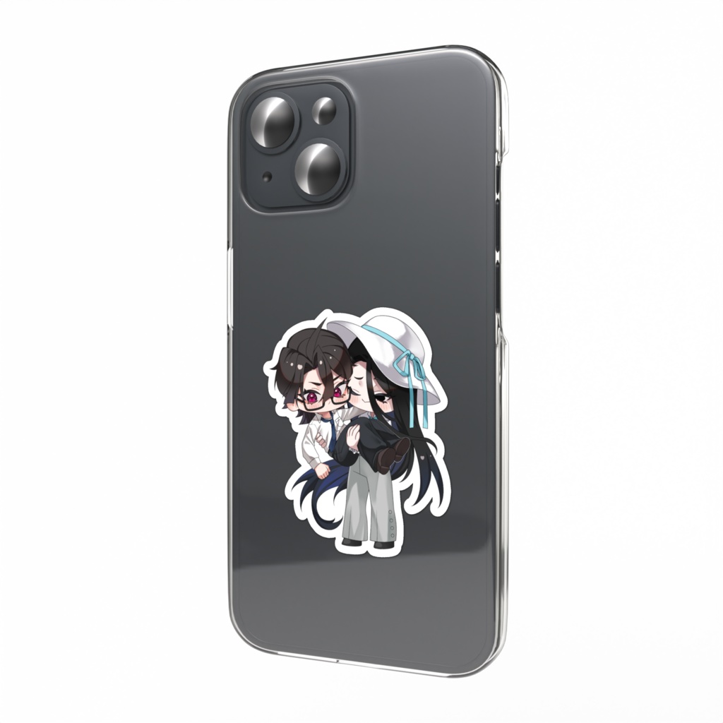 八尺様＆千尋君スマホステッカー（お姫様抱っこVer）