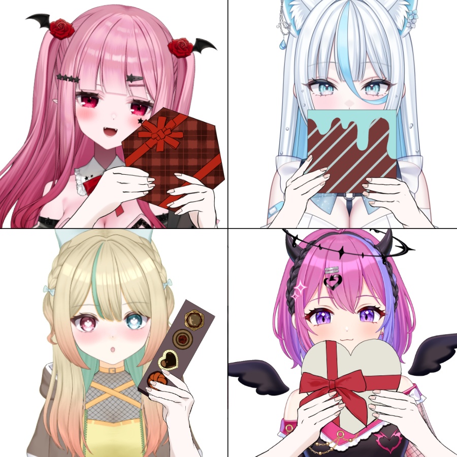 【商用可能】バレンタインボックス４種類