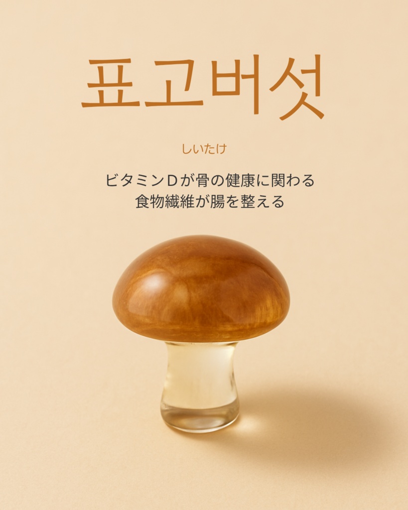 C'z Glass-Shiitake Mashrooms 3sets