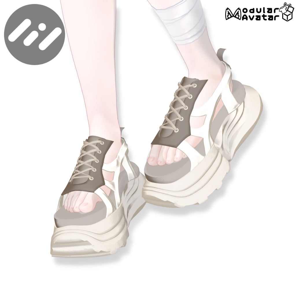 【VRChat想定】Mojito(モヒート) / サンダルスニーカー【6アバター対応】