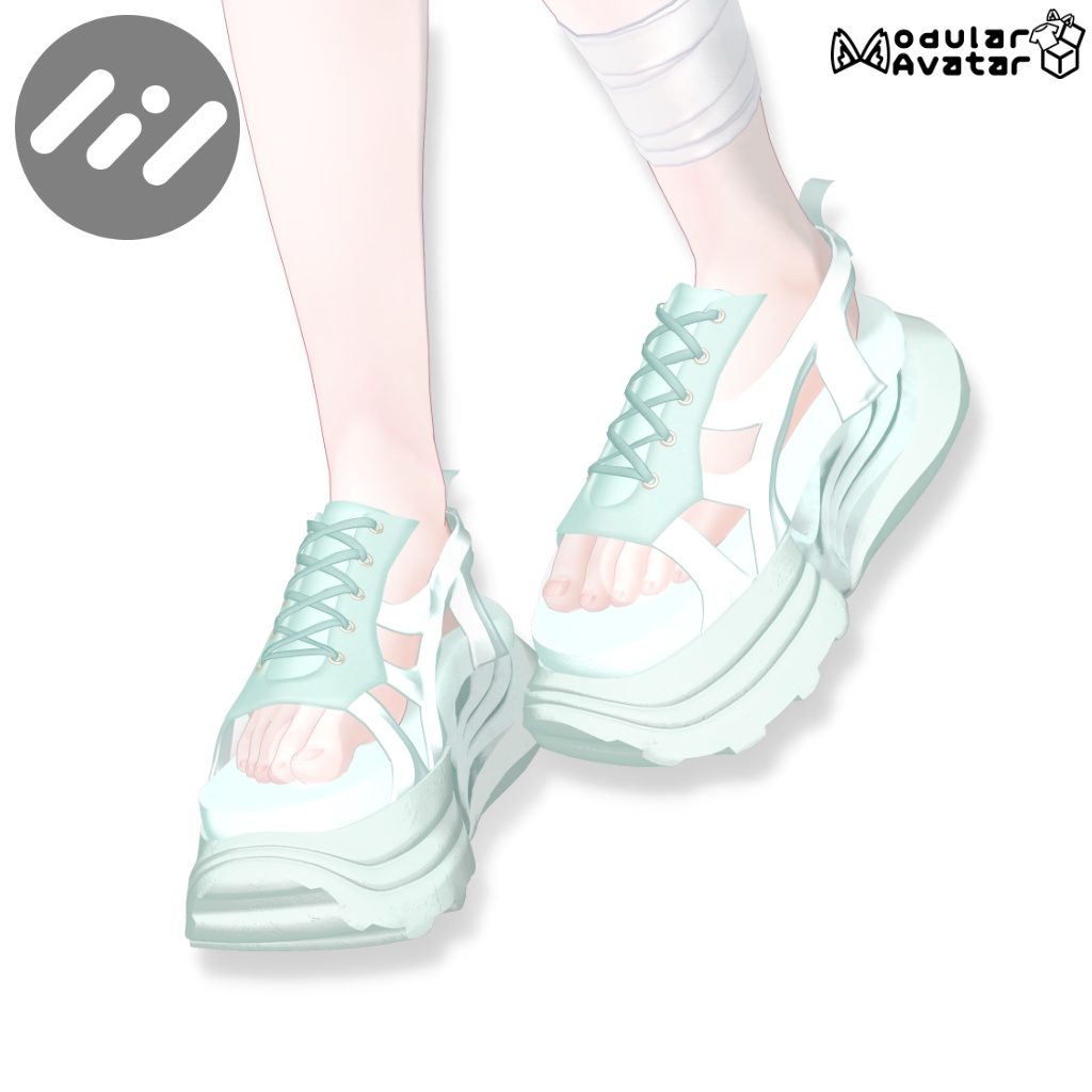 【VRChat想定】Mojito(モヒート) / サンダルスニーカー【6アバター対応】