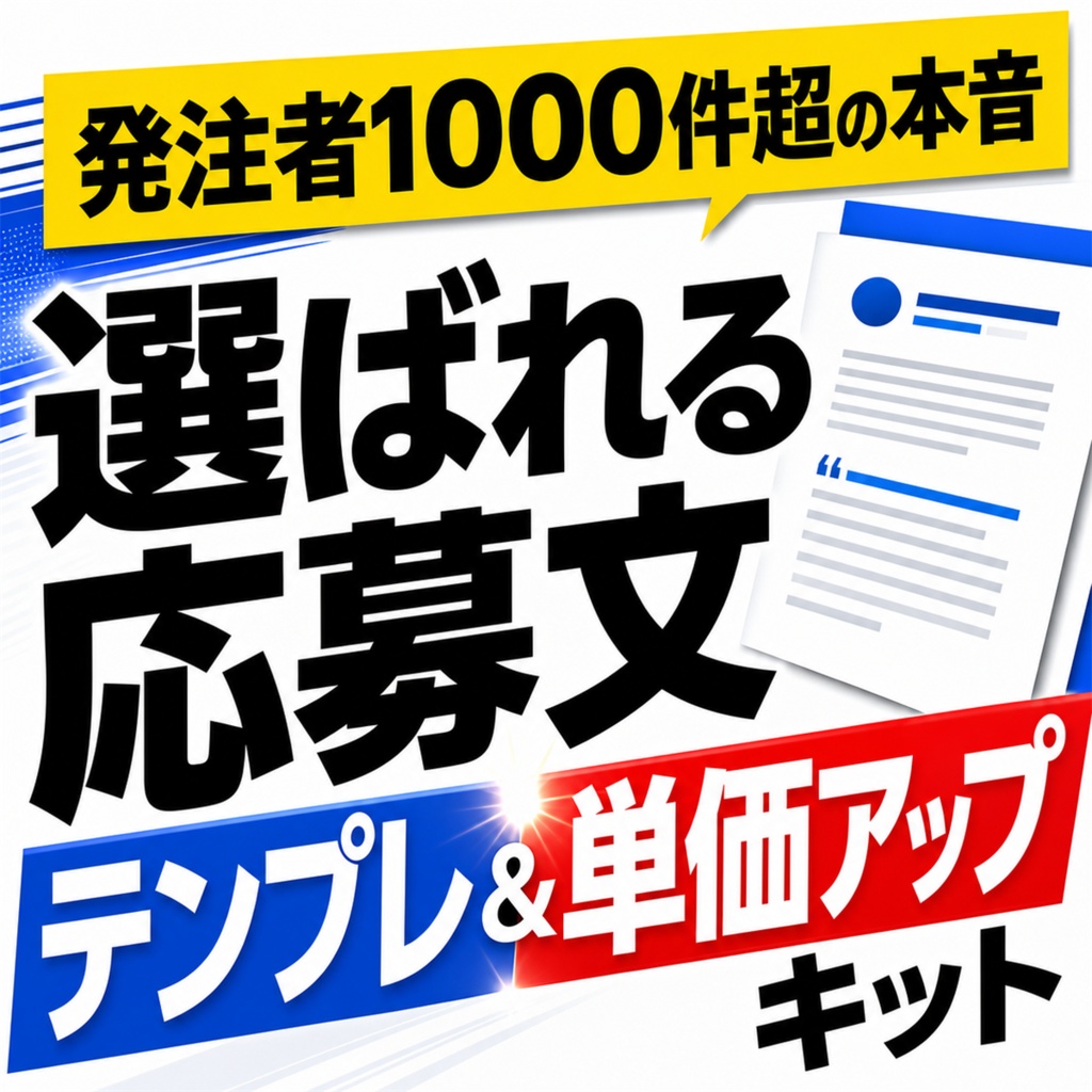 クラウドワークス発注者1000件超の本音 応募文テンプレ＆継続単価アップキット