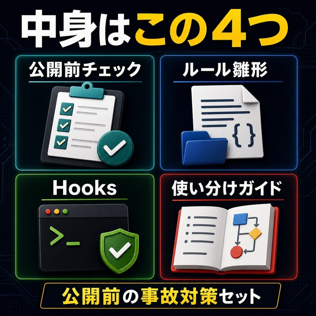 AI個人開発 公開事故防止スターターパック|README盛り・APIキー漏れ・危険コマンド対策