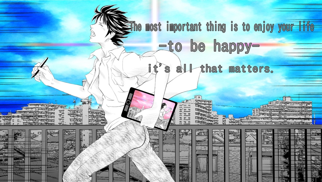 オリジナルイラストTシャツ『走る男子』