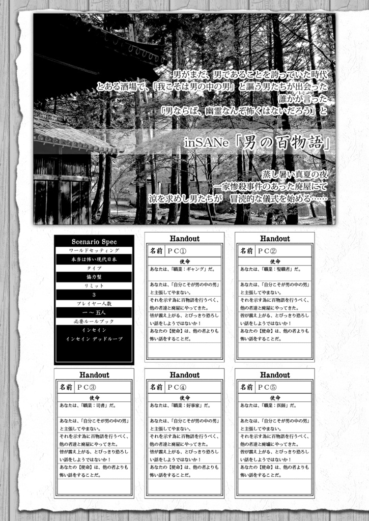 【電子書籍/無料】インセイン シナリオ集「真狩袋」