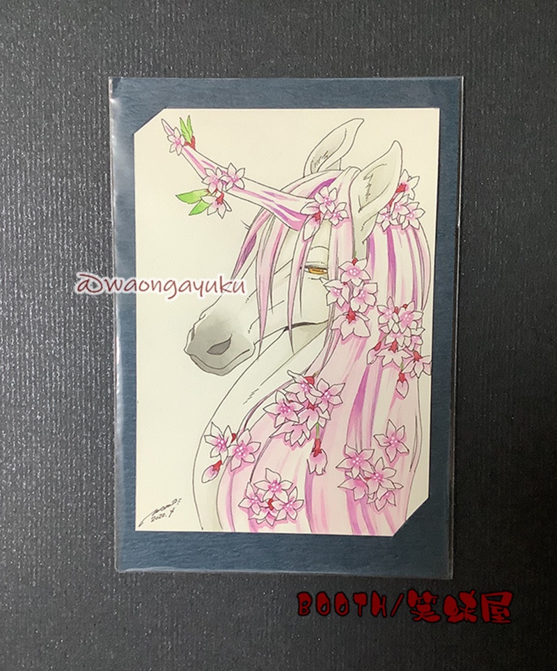 L版サイズ 水彩原画 ユニコーンたち