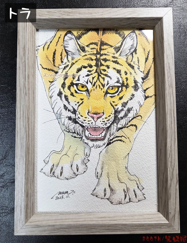 ハガキサイズ原画(額装込み)