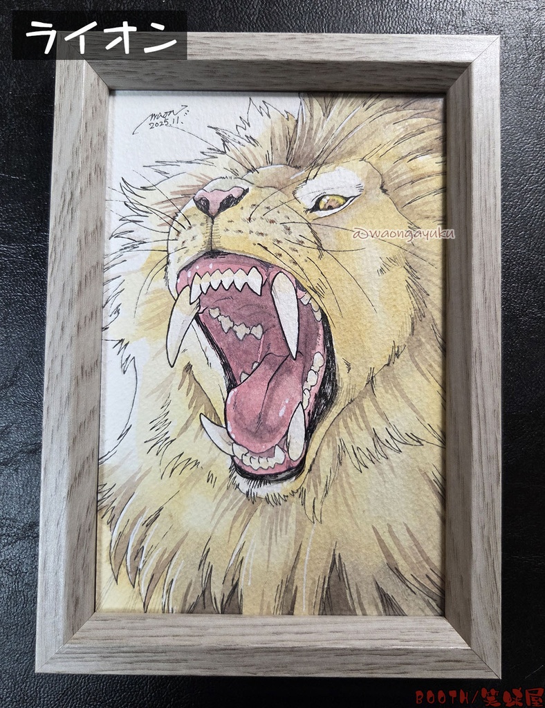 ハガキサイズ原画(額装込み)