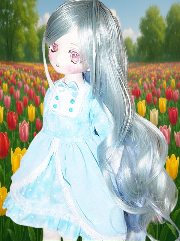 水色ドットワンピース　SDM　MDD