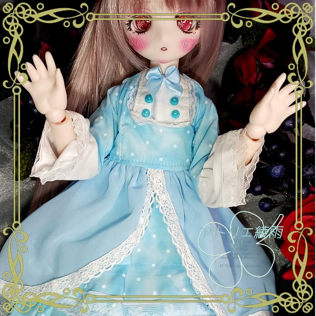 水色ドットワンピース　SDM　MDD