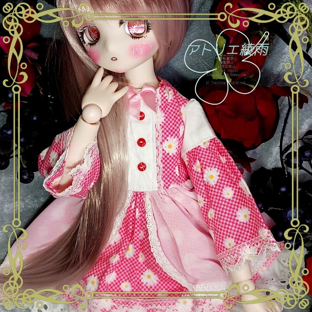 赤花柄ワンピース　SDM　MDD　