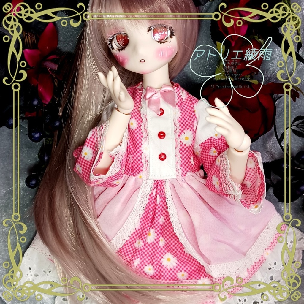 赤花柄ワンピース　SDM　MDD　