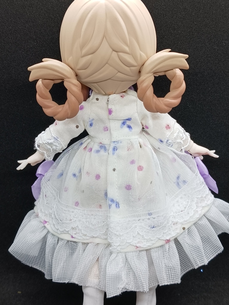 白と紫リボンワンピース ブラインドドール オビツ11