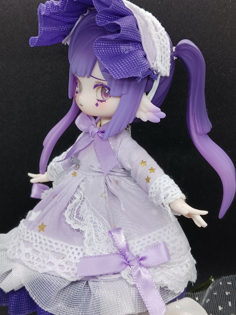 お星さま紫ワンピース+ヘドレ ブラインドドール