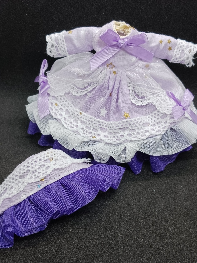 お星さま紫ワンピース+ヘドレ ブラインドドール